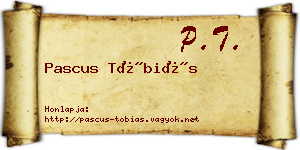 Pascus Tóbiás névjegykártya